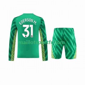 Maillot de Foot Manchester City Ederson Moraes 31 Gardien Enfant Domicile 2023/24 ML